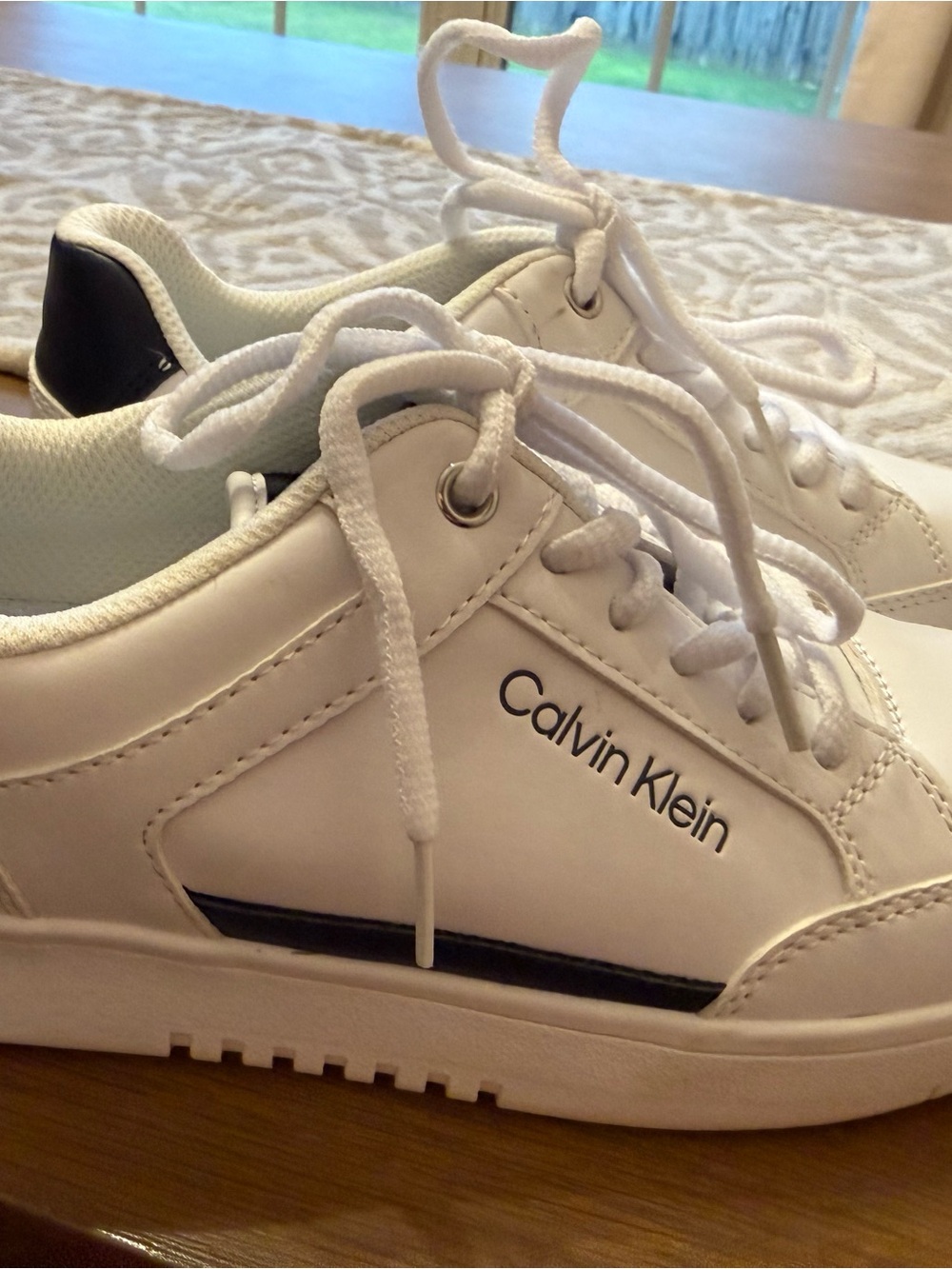 Calvin Klein Women’s White & Black Lace-Up Sneakers